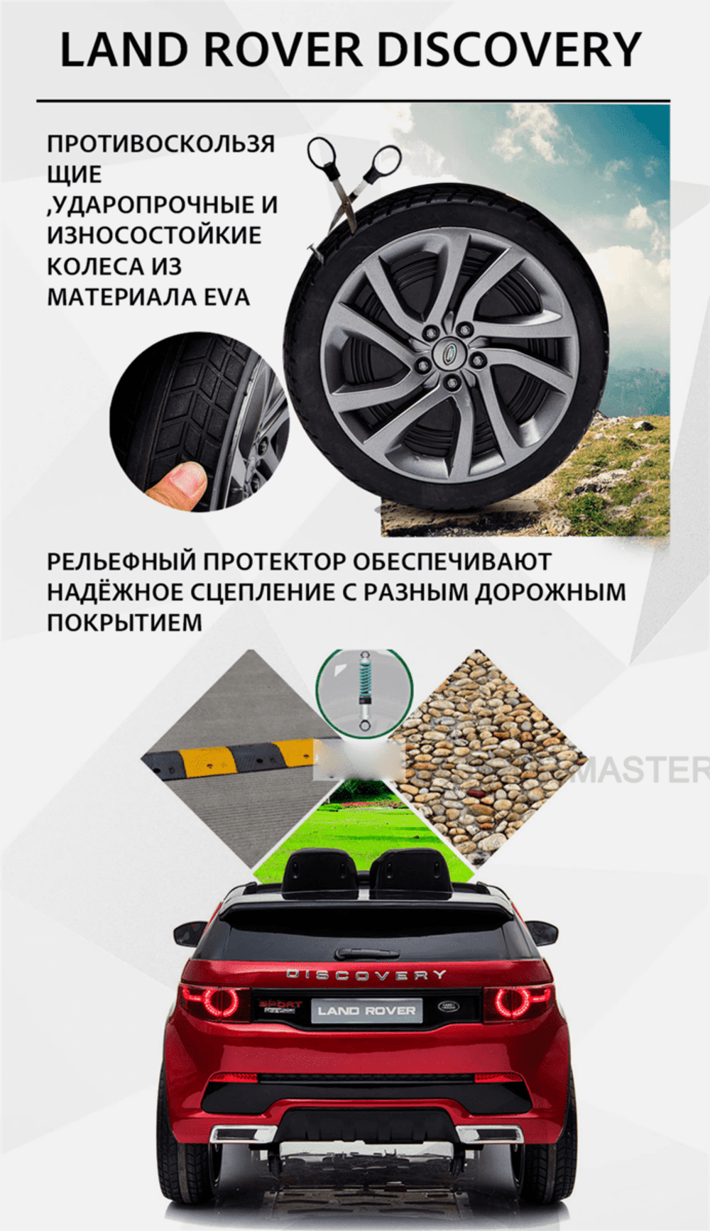 Электромобиль детский "LAND ROVER DISCOVERY" 12V,белый