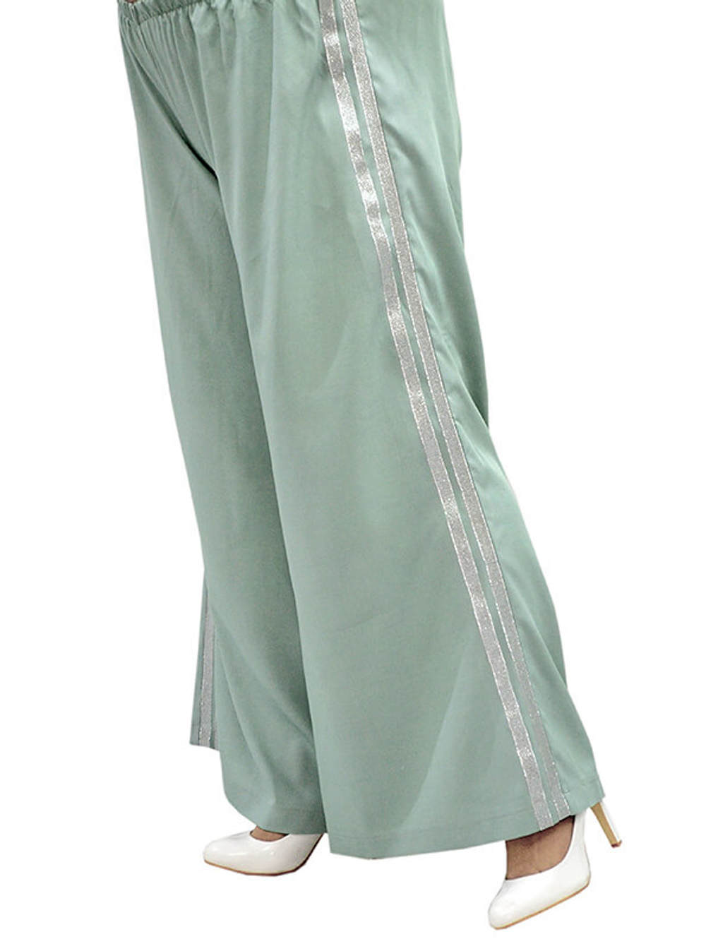 Широкие брюки из тенсела Полынь