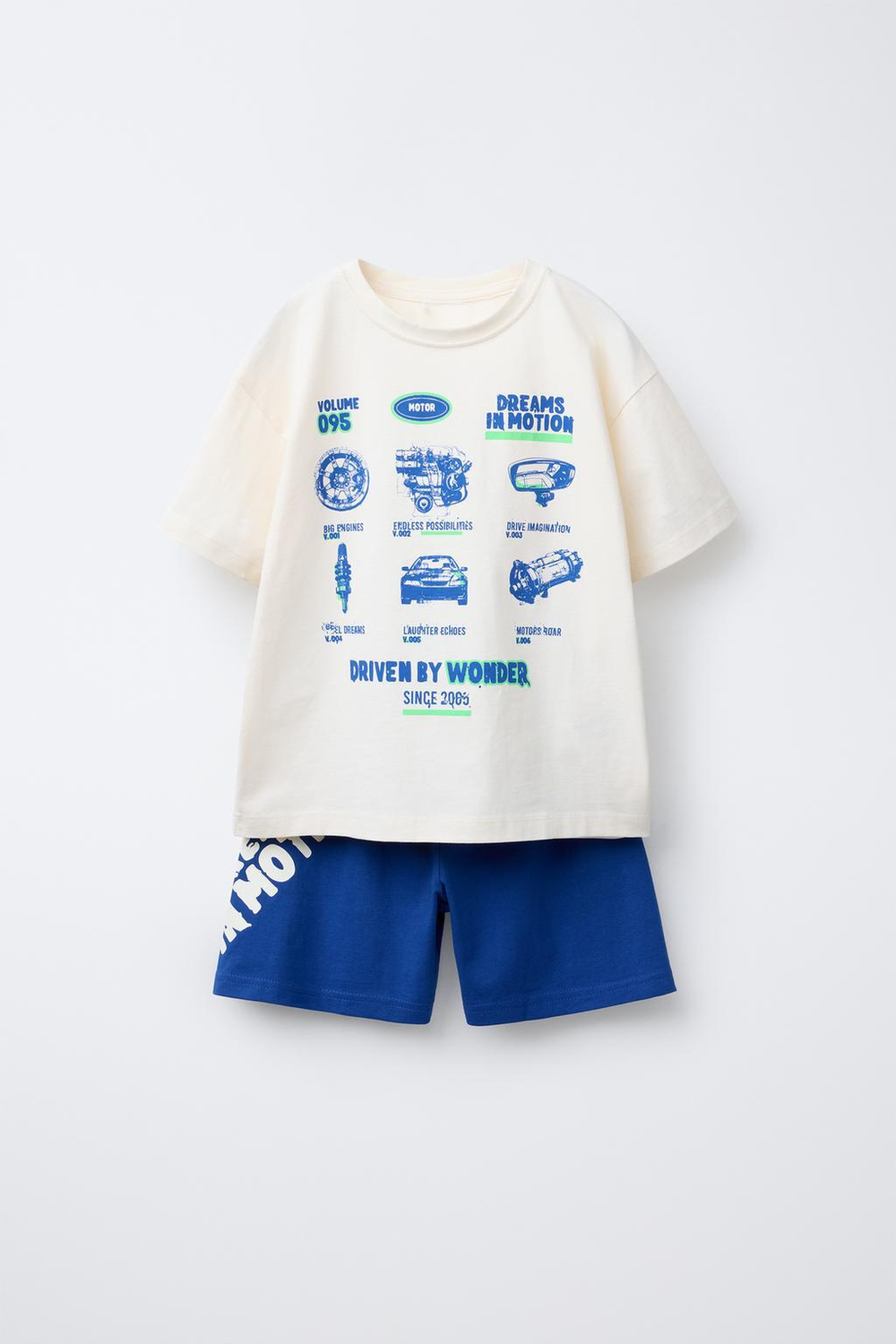 ZARA ПИЖАМА С ПРИНТОМ «МАШИНЫ», СИНИЙ ЭЛЕКТРИК