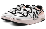 [Customized sneakers] MLB Chunky Liner leather fragrant milk tea cranberry dim deconstructed double shoelaces retro distressed non-slip non-slip wear-resistant increased low-top sneakers for men and women with the same style pink, white and black