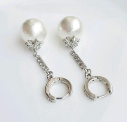Серьги свадебные с жемчугом