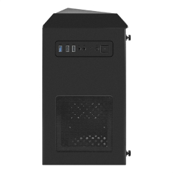 Корпус для компьютера Exegate EX294384RUS Корпус Minitower ExeGate Mistery R2 (mATX, без БП, 2*USB+1*USB3.0, аудио, черный, 1 вент. 12см с RGB подсветкой и полоса на передней панели, боковая панель - закаленное стекло)