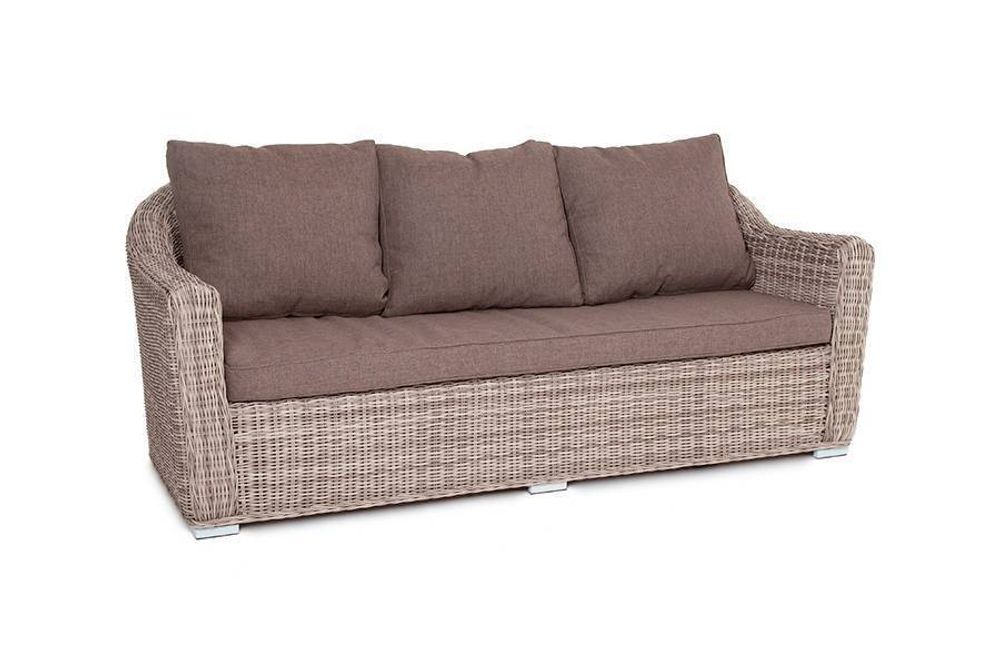 "Фабриция" диван из искусственного ротанга трехместный, цвет серый