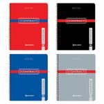 Тетрадь А5, 96 л., BRAUBERG, гребень, клетка, обложка картон, "CONTRACT", 400527, 4шт