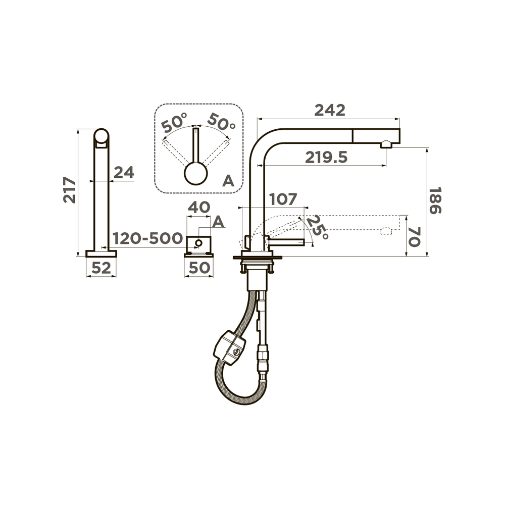 Смеситель Omoikiri Nara-S-C