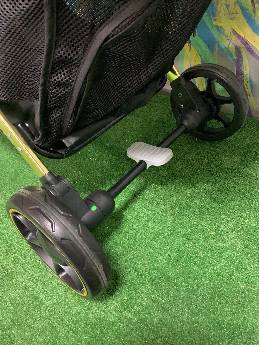 Коляска прогулочная Babalo 2022 Синий текстиль на золотой раме с сумкой