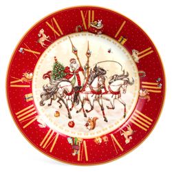 ТАРЕЛКА ОБЕДЕННАЯ LEFARD "ЧАСЫ" 20,5 СМ КРАСНАЯ (КОР=18ШТ.)
