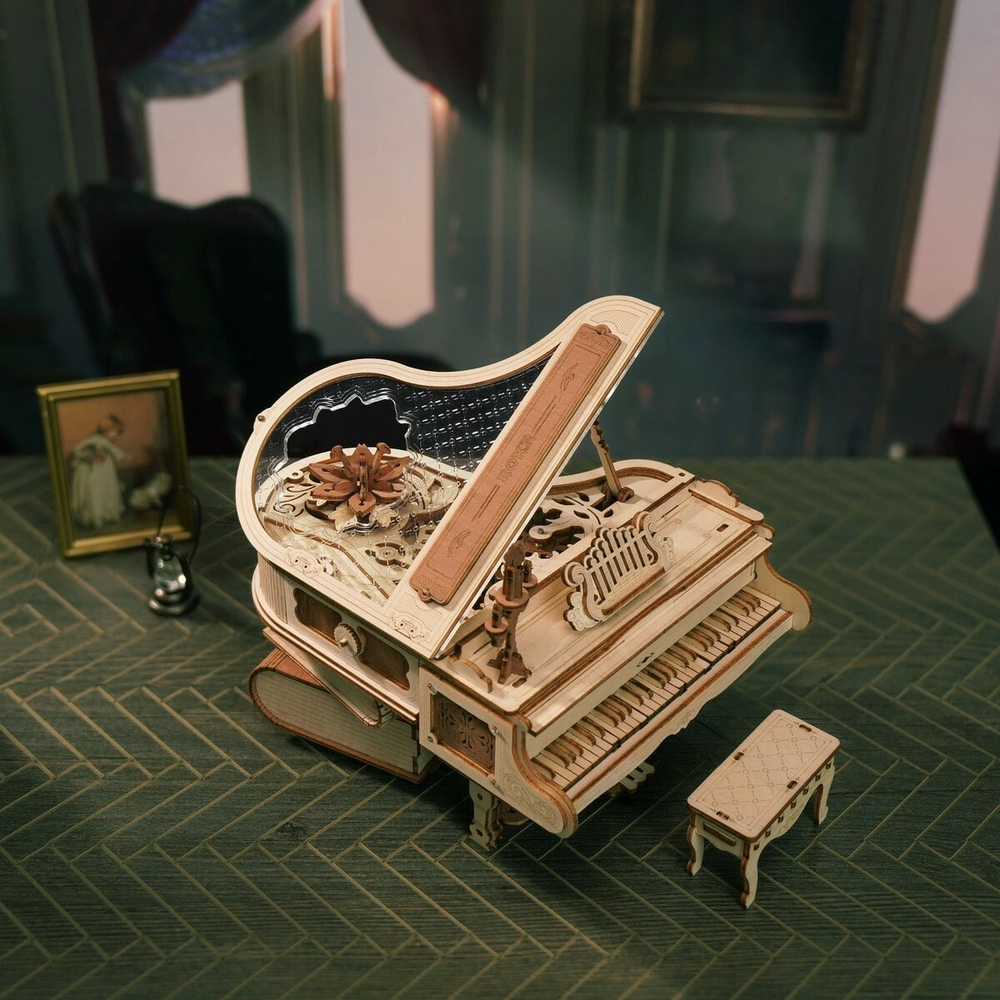 Деревянный конструктор "Волшебный Рояль" музыкальная шкатулка (ROKR)