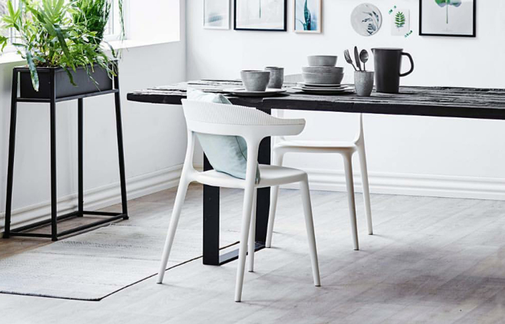 Кресло пластиковое Papatya Luna Stripe, белый