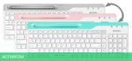 Клавиатура A4Tech Fstyler USB slim White белый/серый (FK25)