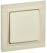 BRITE Выключатель 1-клавишный 10А в сборе ВСР10-1-0-БрКр бежевый IEK