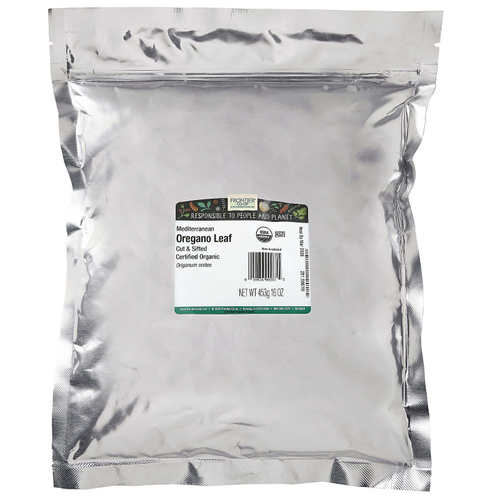 Frontier Co-op, органический порезанный и просеянный лист средиземноморского орегано, 453 г (16 унций)