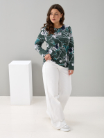 Лонгслив ЛНкл-081/зеленый-плетистаяроза