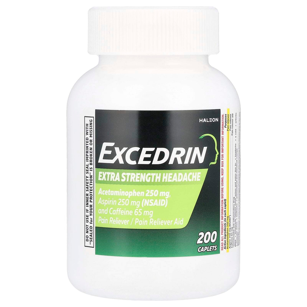 Excedrin, Сильнодействующая головная боль, 200 капсул