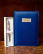 Набор с гравировкой: Ежедневник синий  и Шариковая ручка Parker Jotter Essential, St. Steel GT