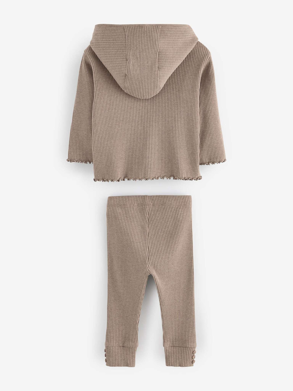 Кардиган с капюшоном и легинсы в комплекте для девочки Next 386-082, Хаки
