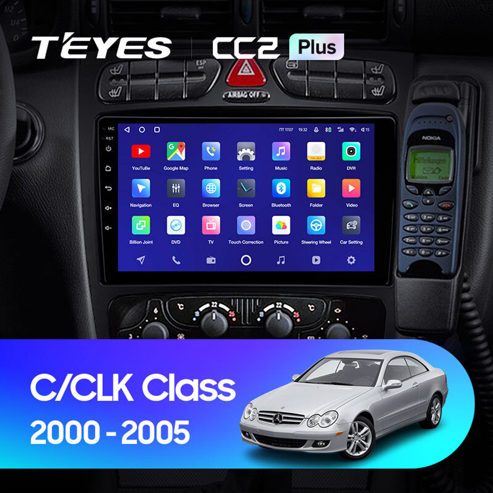 Teyes CC2 Plus 9"для Mercedes Benz C-Class, CLK-Class 2000-2005
