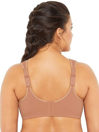Спортивный бюстгальтер с контролем отскока и мягкой конструкцией каркасов (Размер: 95D) (Цвет: карамель (темно-бежевый))