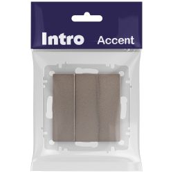 Выключатель Intro Accent 6-106-08 тройной, 10А-250В, IP20, СУ, AL/CU, бронза