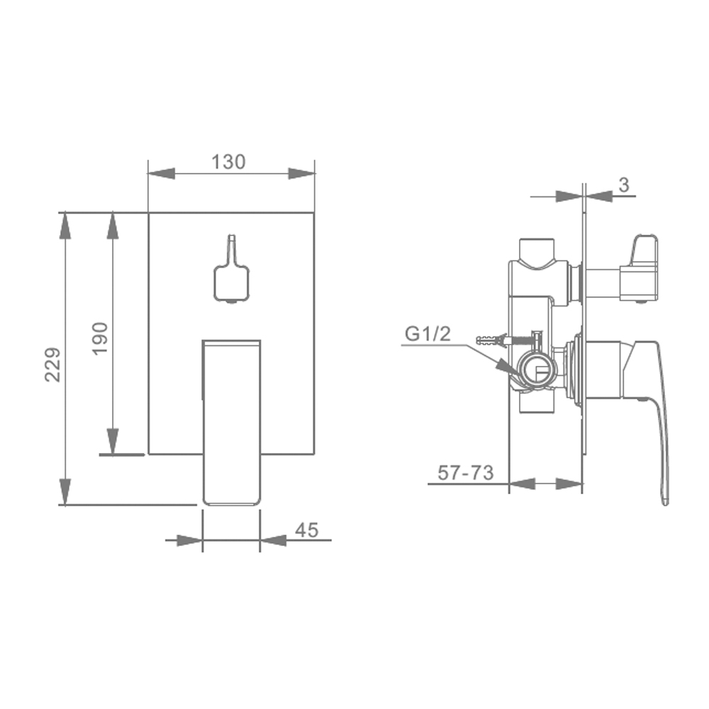 Смеситель для душа Raglo R01.272.09, графит