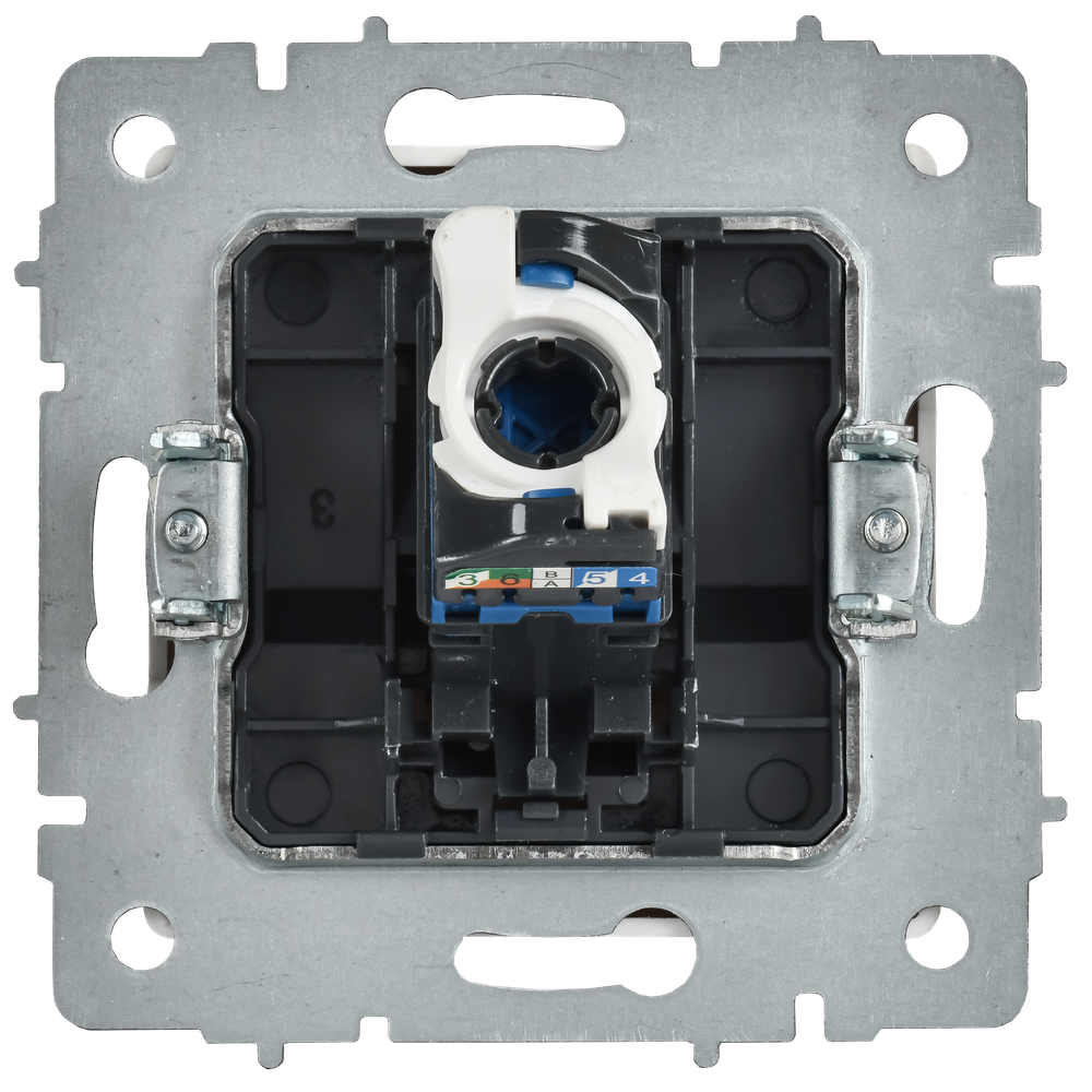 BRITE Розетка компьютерная RJ45 кат.6 РК11-БрАБ арктический белый IEK