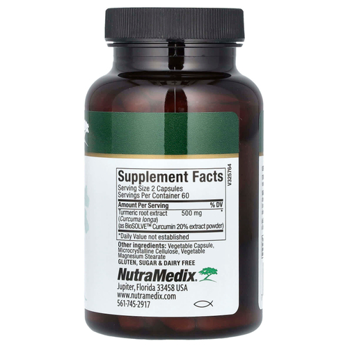 NutraMedix, Куркумин из куркумы, 120 вегетарианских капсул (250 мг на капсулу)