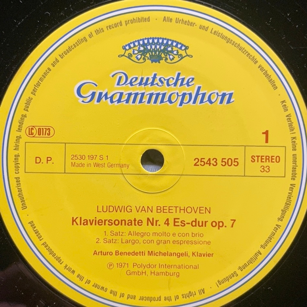 Бетховен - Соната для клавира / фортепиано №4 (Германия 1983г.)