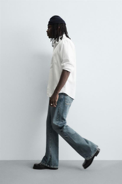 ZARA ДЖИНСЫ FLARE FIT, ВЫЦВЕТШИЙ СИНИЙ