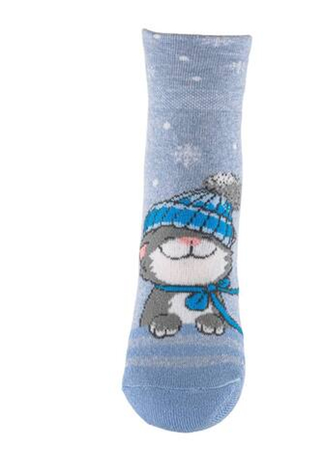 С419 Светло-голубой меланж/голубой носки для детей