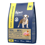 Сухой корм БРИТ ПРЕМИУМ Dog Puppy&Junior Medium с курицей для щенков и молодых собак средних пород 3 кг
