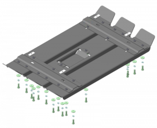 Усиленная защита Motodor топливного бака. 4 мм, сталь. для Kamaz 65206 2015-н.в.,Kamaz 65806 2015-н.в. арт.27712