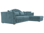 Диван угловой Артис правый угол, Бирюзовый, Велюр, 121583