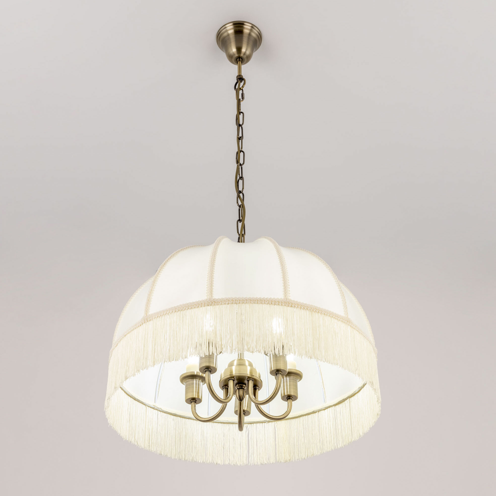 Citilux Базель CL407151 Люстра подвесная с бежевым абажуром