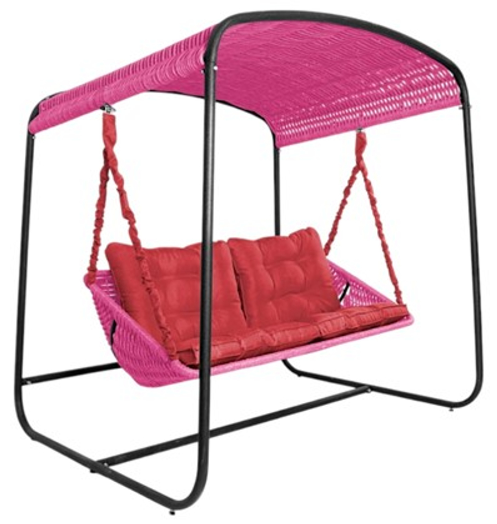 Качели DeckWOOD Sky Bed Lite (розовый, подушка красная)