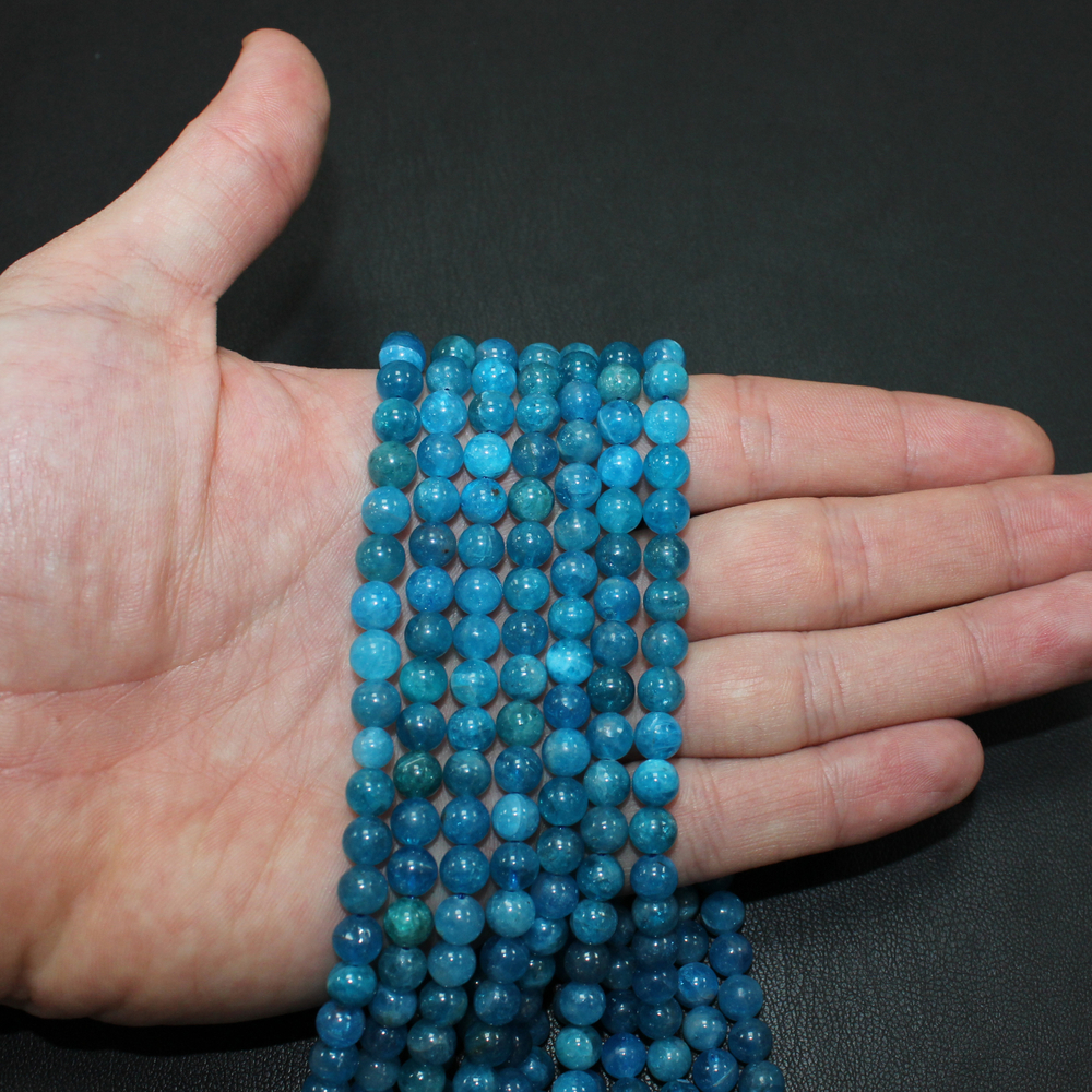Апатит АА Синий бусины 6мм 8мм