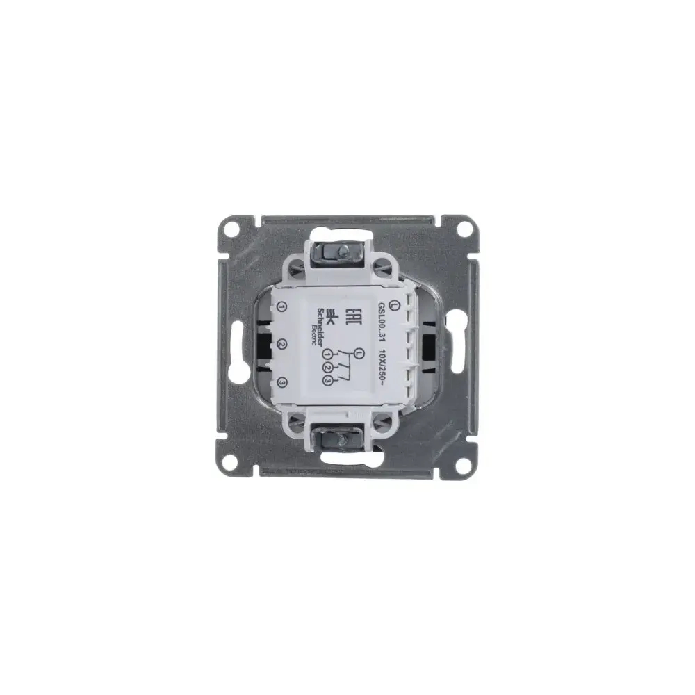 GLOSSA 3-клавишный ВЫКЛЮЧАТЕЛЬ, сх.1+1+1, 10АХ, механизм, АНТРАЦИТ