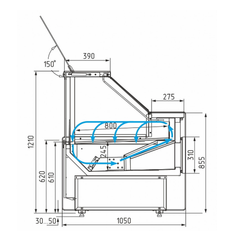 Холодильная витрина CARBOMA BAVARIA 3 GC111 VM 1,25-1 динамика газлифт без боковин