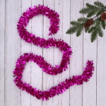 Мишура 2м 7см «Золотые блики», Фуксия