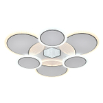 Потолочный светодиодный светильник 80Вт, 6425лм, 3000-6500K, Ra>80, плавная регулировка мощности, изменение цветовой температуры, ночник, пульт, металл/акрил, белый/чёрный