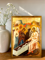 Жены Мироносицы у Гроба Господня деревянная икона