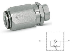 Дроссель цилиндрический с обратным клапаном трубного монтажа VRF 3/4" 004.065.OOO
