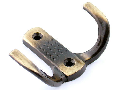 Мебельный крючок с перфорацией К204/2/ Старая бронза