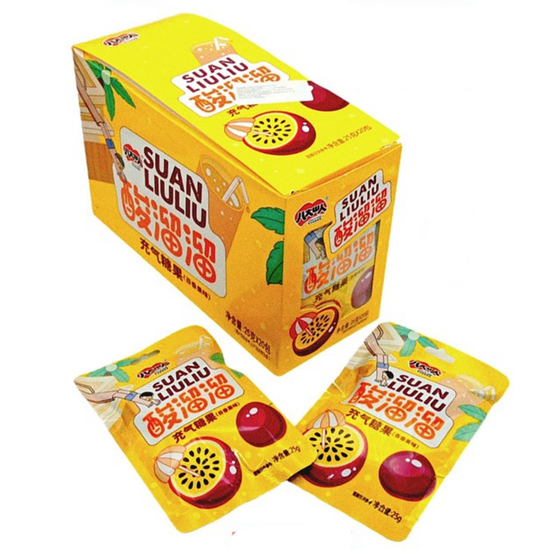 Кислые конфеты фруктовые Suan LiuLiu Маракуйя, 25 гр (Китай)