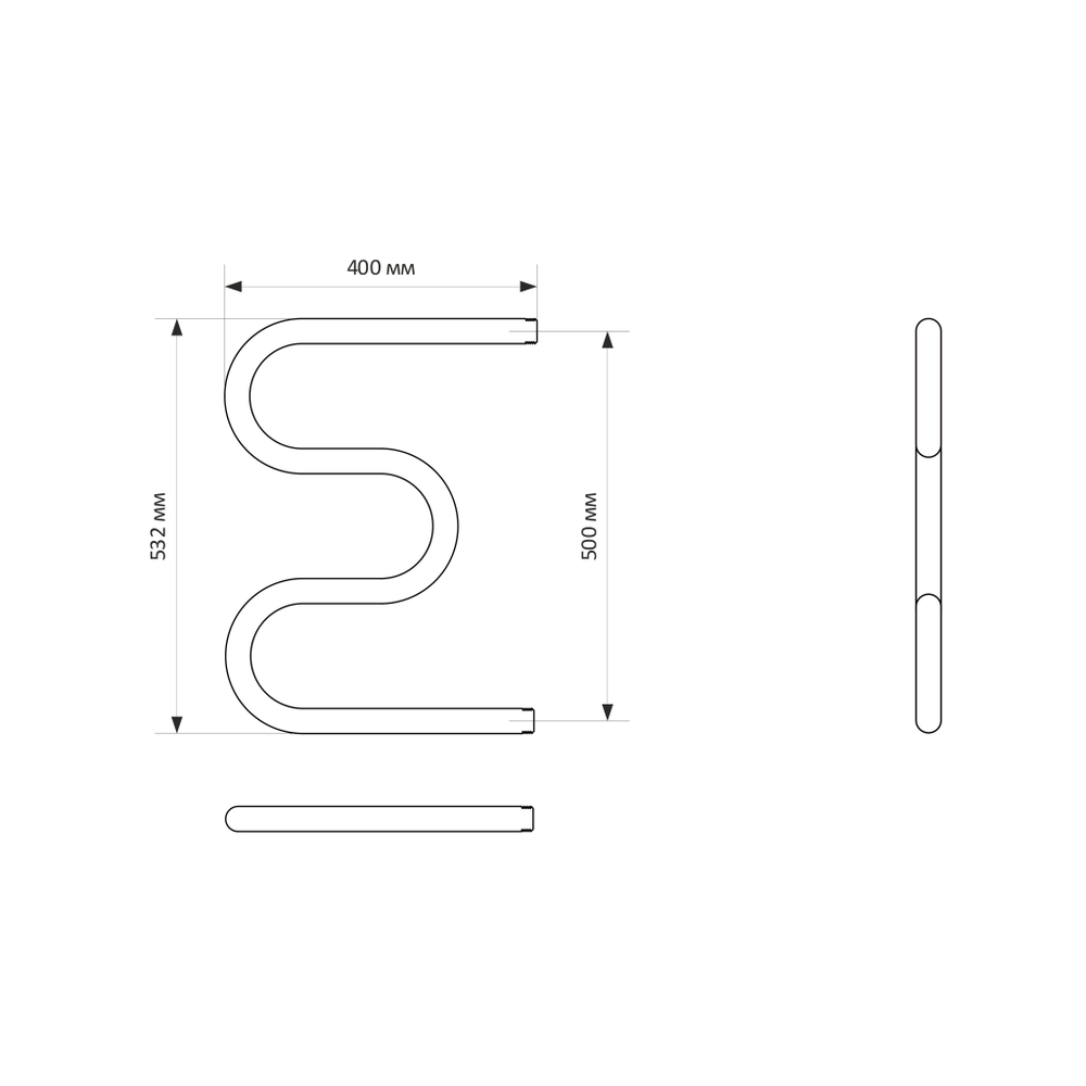 Полотенцесушитель MIXLINE SIMPLE M 50х40 1''