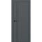 Межкомнатная дверь PX-20 кромка алюминиевая чёрная ПЭТ графит матовый глухая