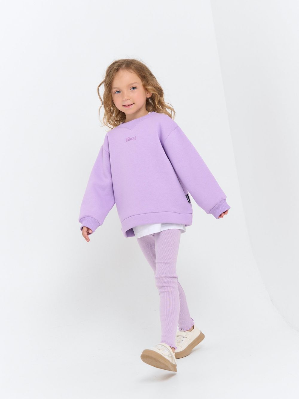 Лосины с волнистым краем "Лаванда" с начесом