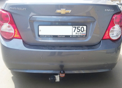 Фаркоп AvtoS для CHEVROLET AVEO (2012) с универсальной электрикой Smart(блок) и сертификатом в комплекте, арт.(CV 11+smart)
