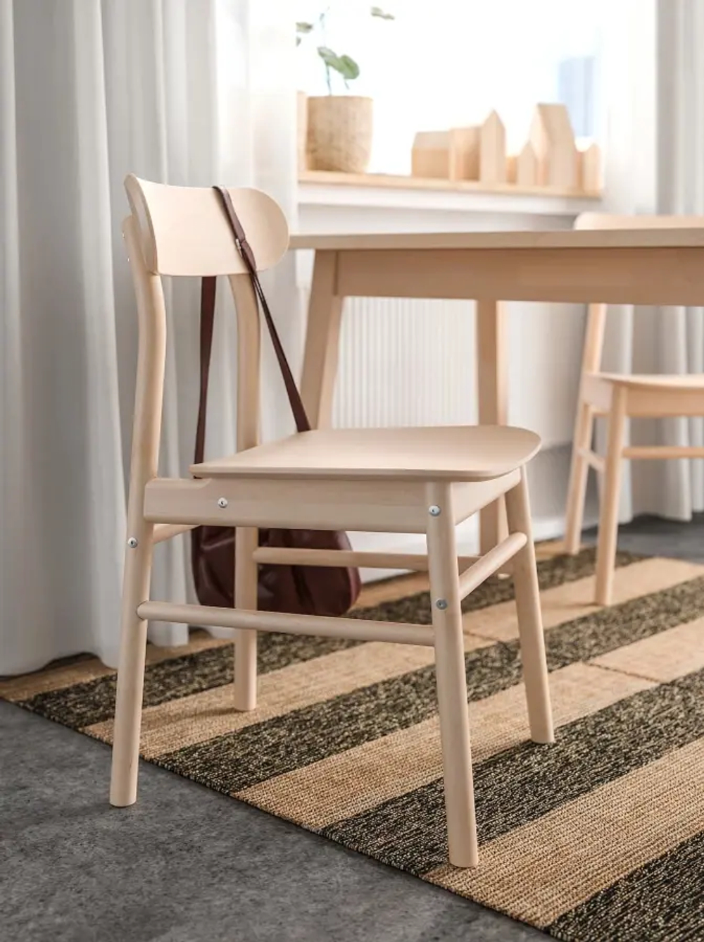 Стул деревянный - IKEA RОNNINGE/RONNINGE, 79х46х49 см,  дерево светло-бежевый, РЁННИНГЕ ИКЕА