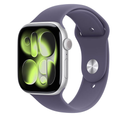 Часы Apple Watch Series 11 42 мм, Space Grey Aluminium (серый космос), ремешок Sport Band, цвет: черный (Black), размер: S/M