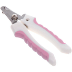 Когтерез для животных «ЗООУЛЬТРА», пружинный механизм, ручки прорезиненные - волна, цвет белый / розовый, 16см